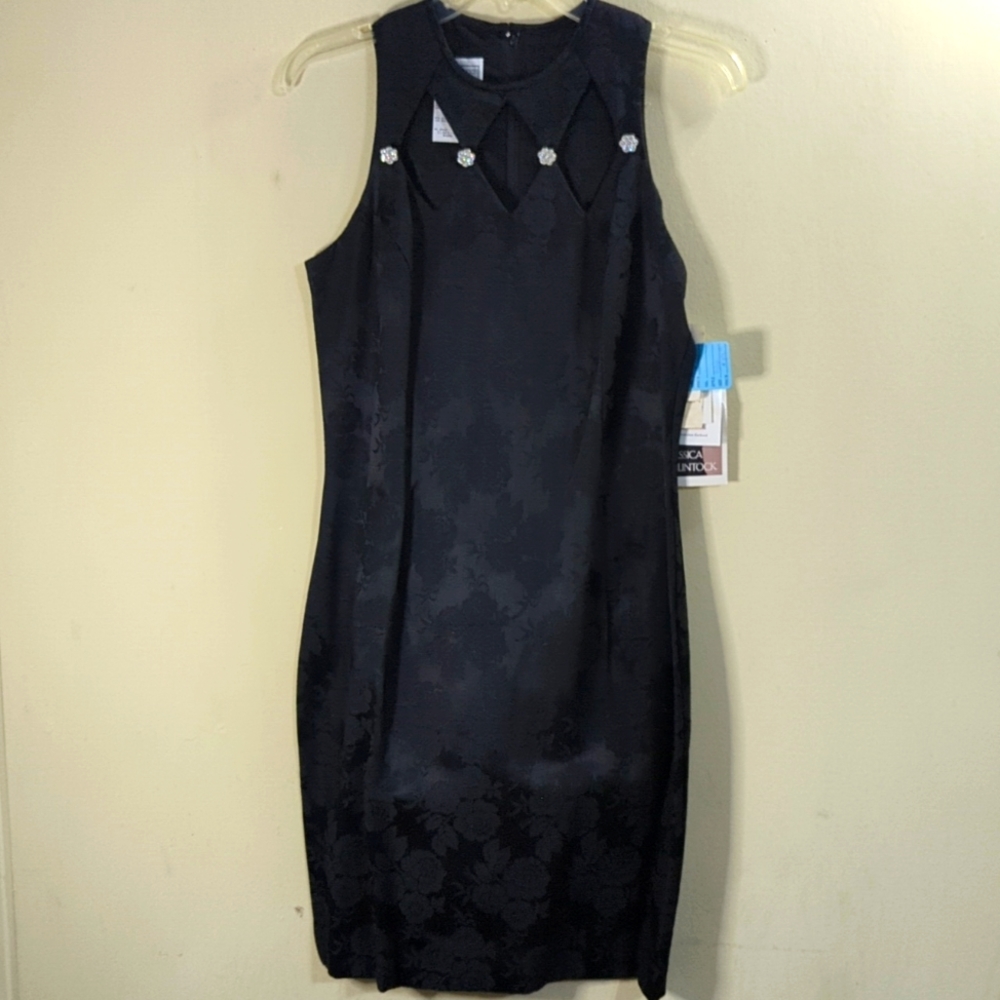 Vintage Jessica McClintock simple black dress.